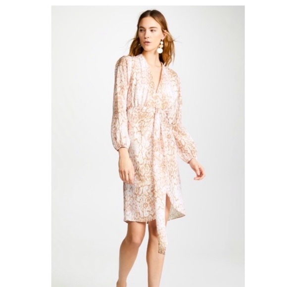 WAYF Arista Mauve Snakeskin Print Dress - Picture 2 of 8